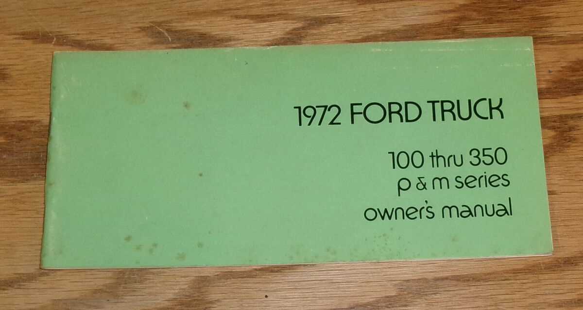 1972 ford f100 owners manual