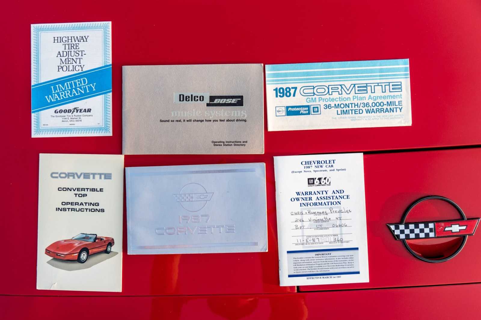 1987 corvette owners manual