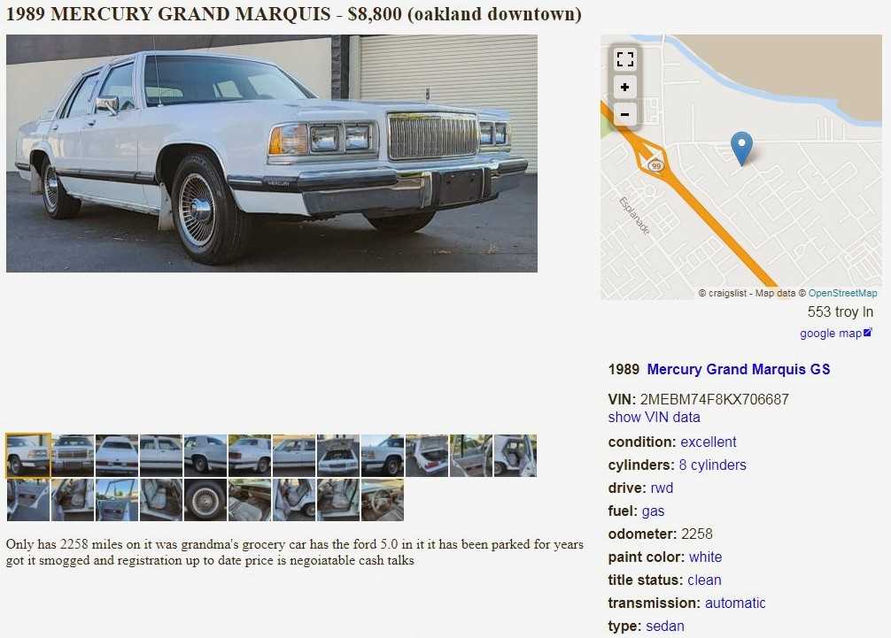 1989 mercury grand marquis owners manual