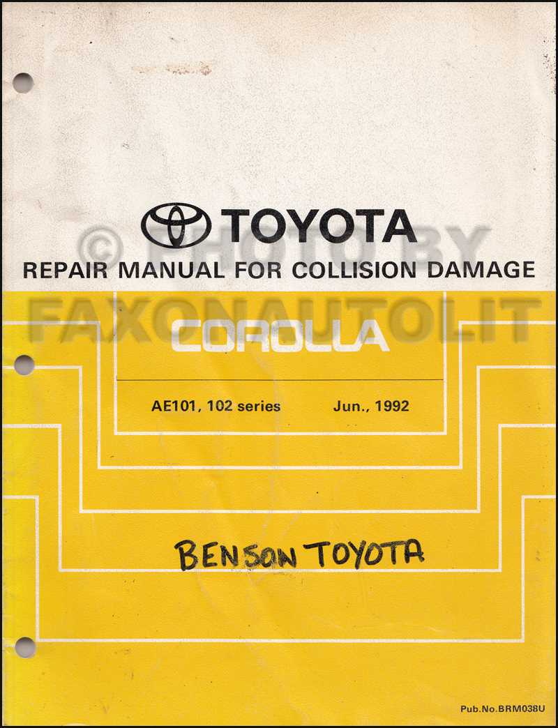 1996 toyota corolla owners manual