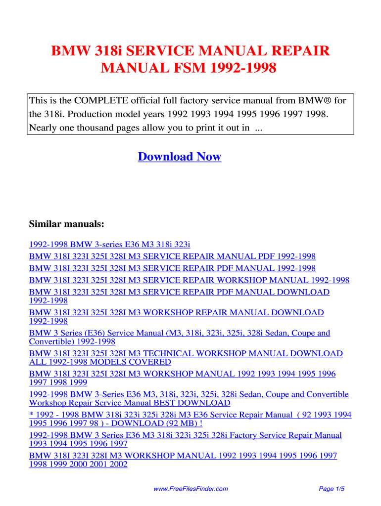 1997 bmw 318i owners manual