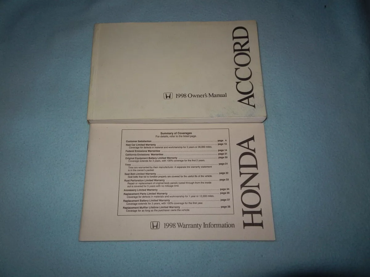 1998 honda accord owners manual