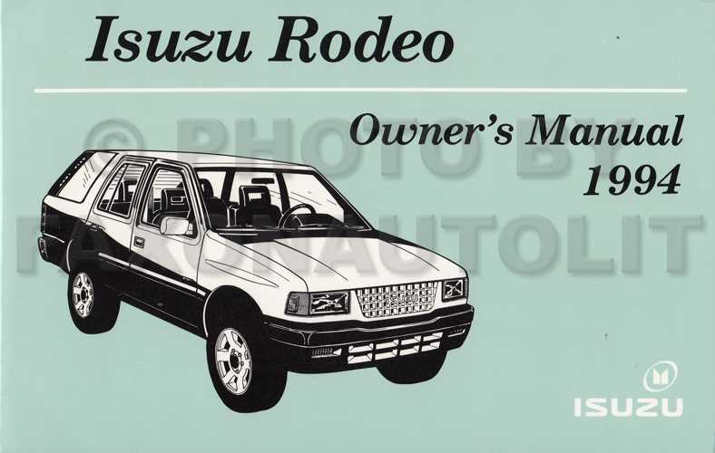 1999 isuzu rodeo owners manual