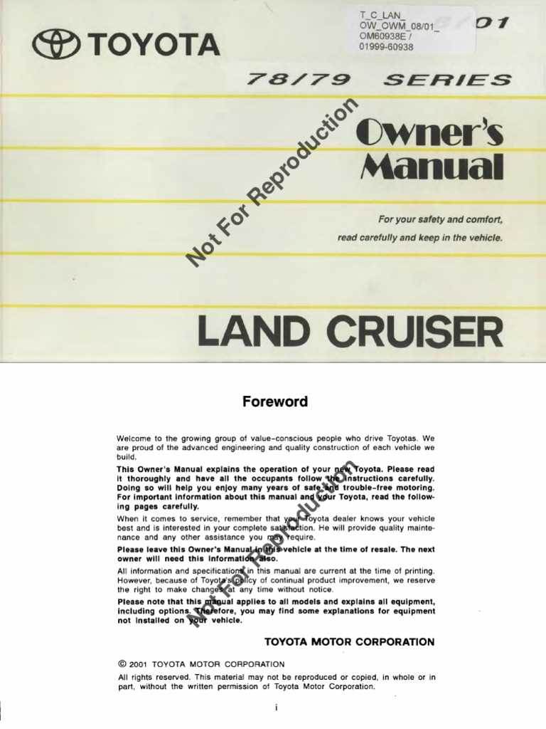 1999 toyota land cruiser owners manual