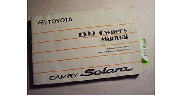 1999 toyota solara owners manual