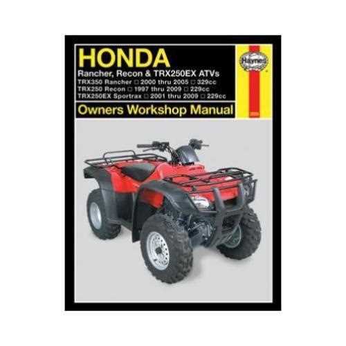 2001 honda rancher 350 owners manual