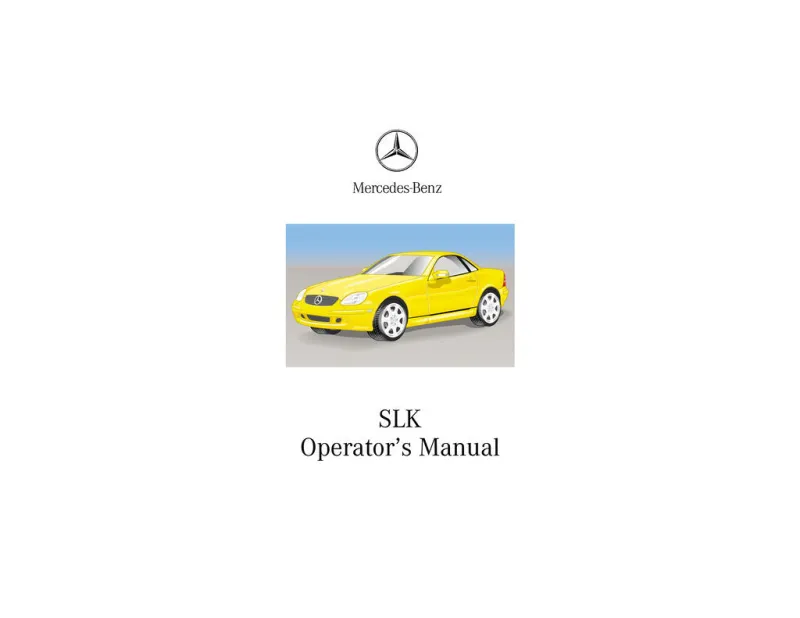 2001 mercedes slk 320 owners manual