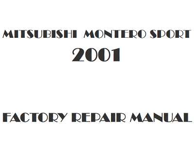 2001 mitsubishi montero owners manual