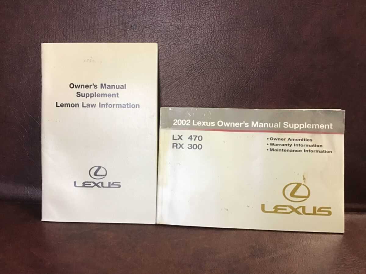 2001 lexus rx300 owners manual