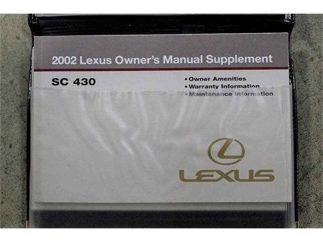 2002 lexus sc430 owners manual