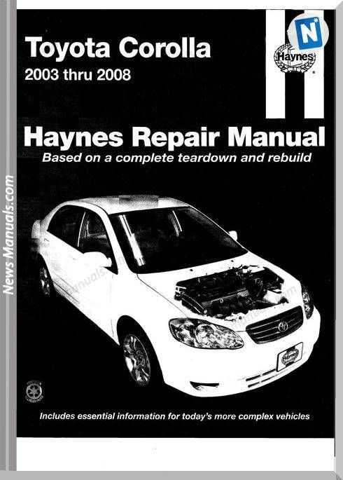 2003 toyota corolla owners manual