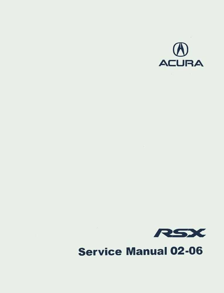 2004 acura rsx owners manual