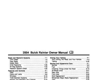 2004 buick rainier owners manual