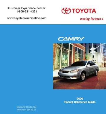 2006 toyota camry owners manual