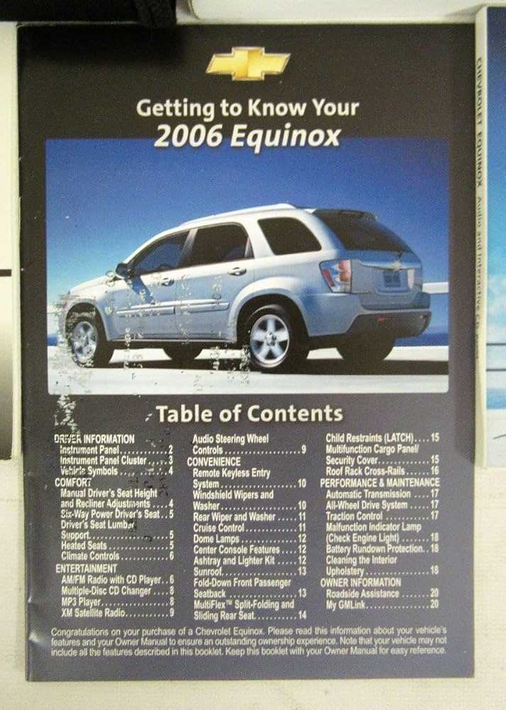 2006 chevy equinox owners manual