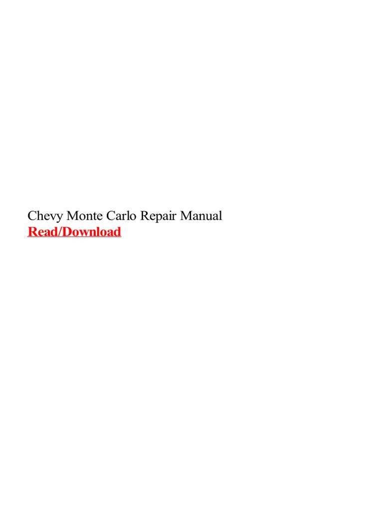 2006 chevy monte carlo owners manual