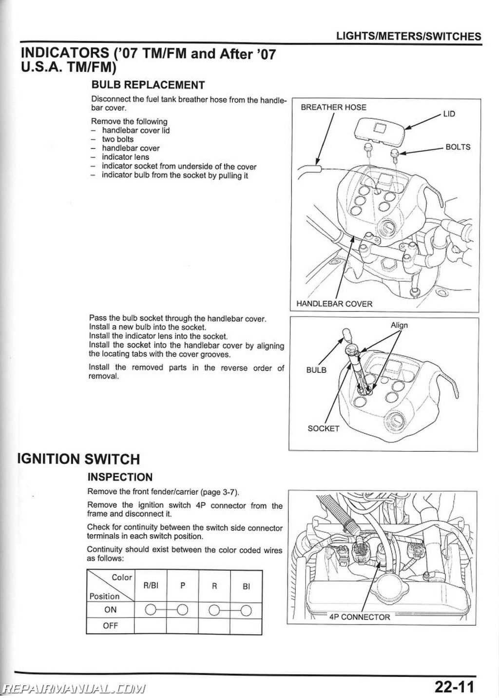 2007 honda rancher owners manual