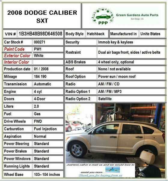 2007 dodge caliber owners manual