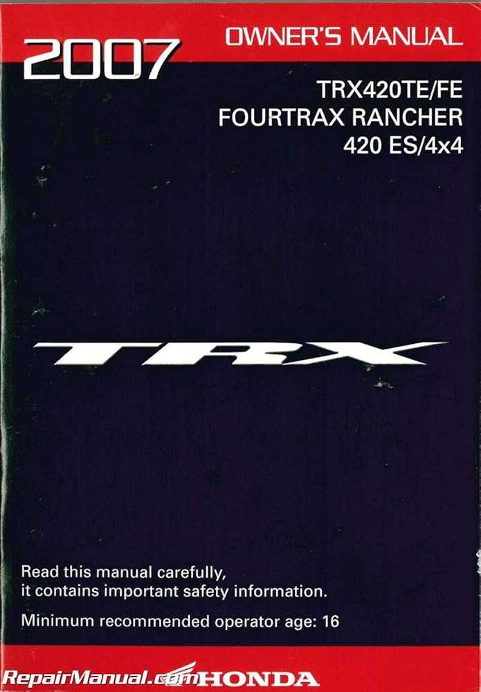 2007 honda rancher owners manual