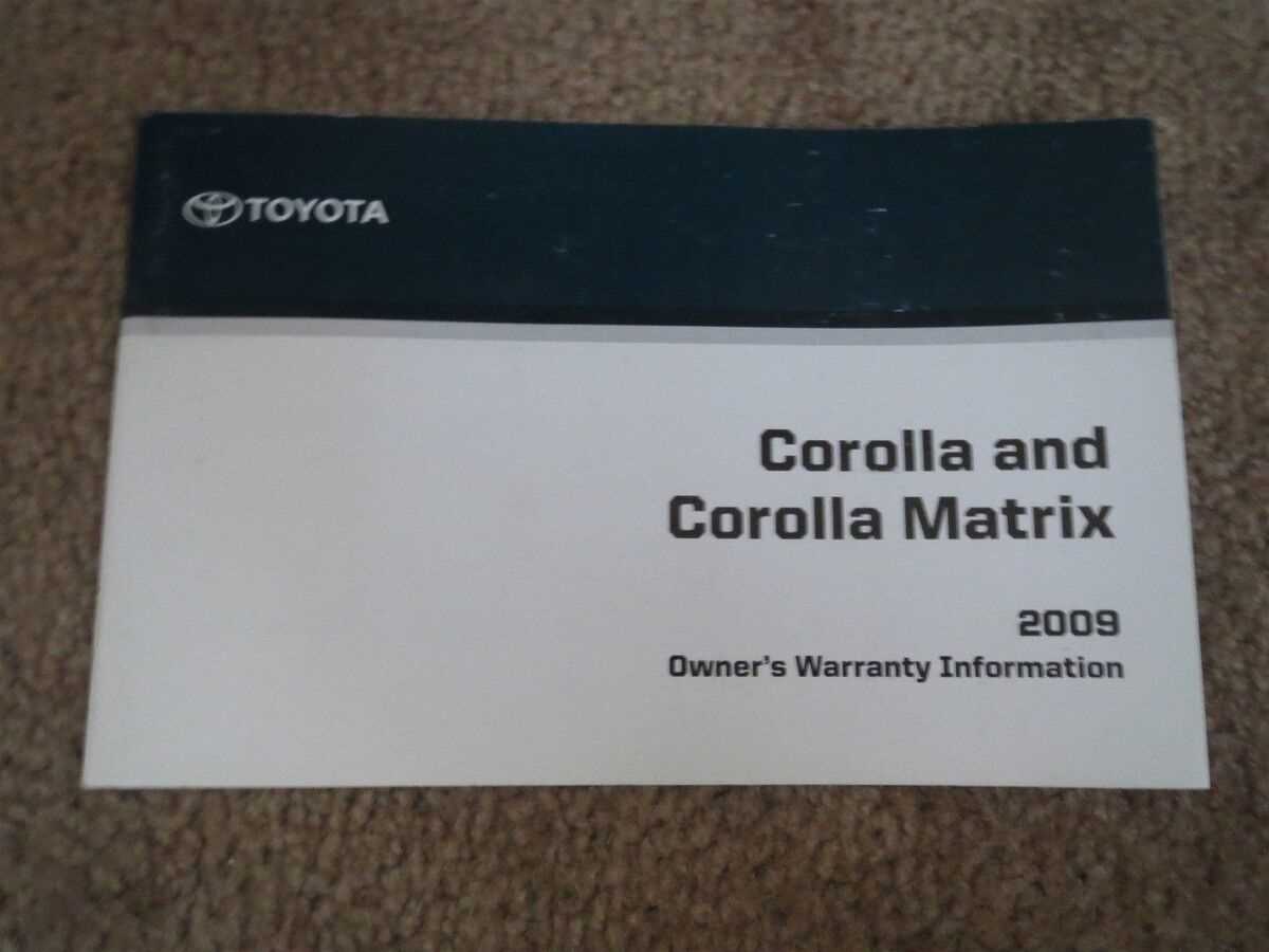 2009 toyota corolla s owners manual