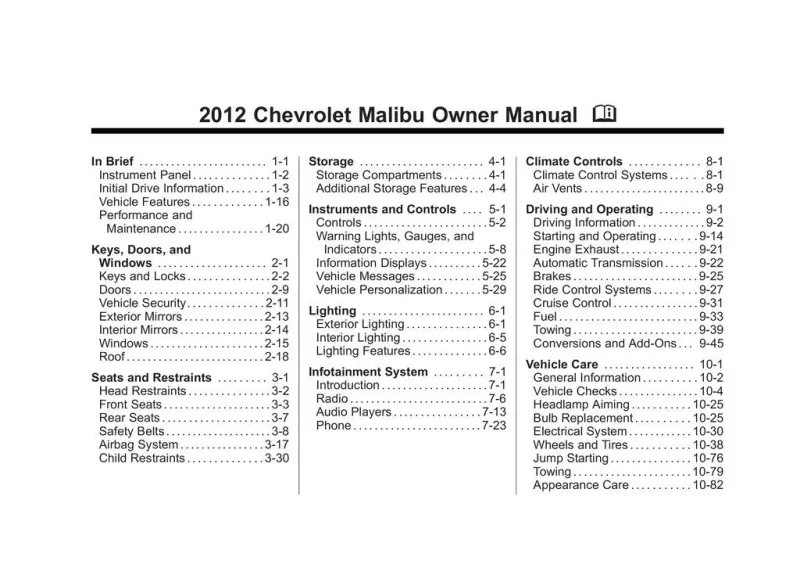 2012 chevy malibu ltz owners manual