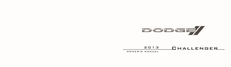 2013 dodge challenger owners manual