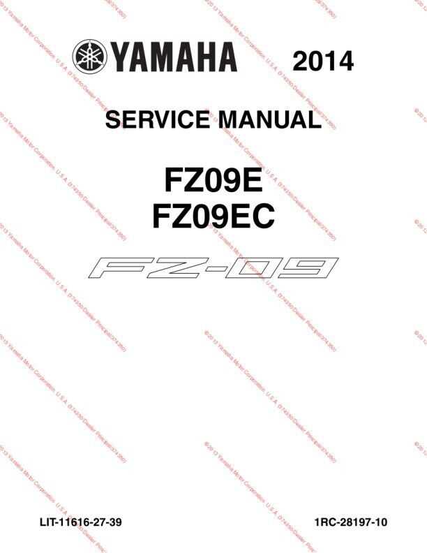 2014 yamaha fz 09 owners manual