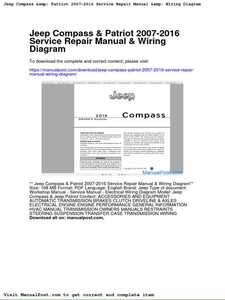 2016 jeep patriot sport owners manual