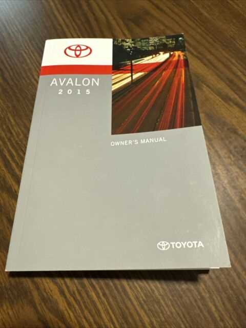 2017 toyota avalon owners manual