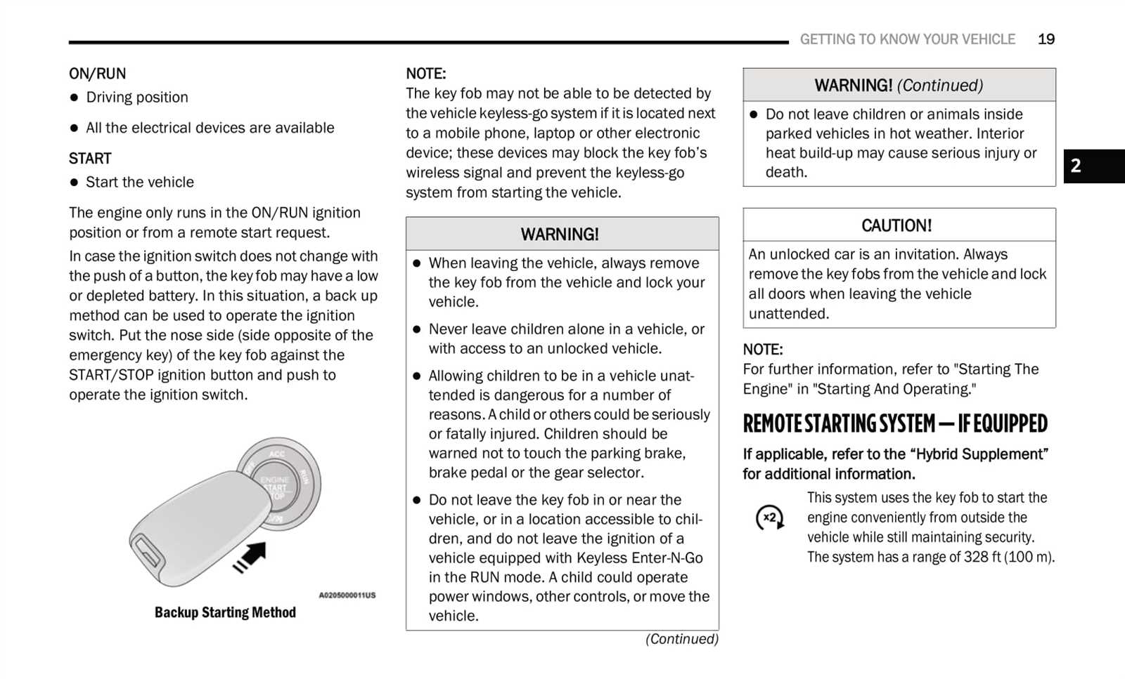 2020 chrysler pacifica hybrid owners manual