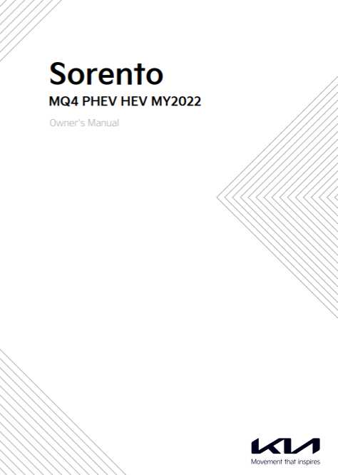 2022 kia sorento phev owners manual