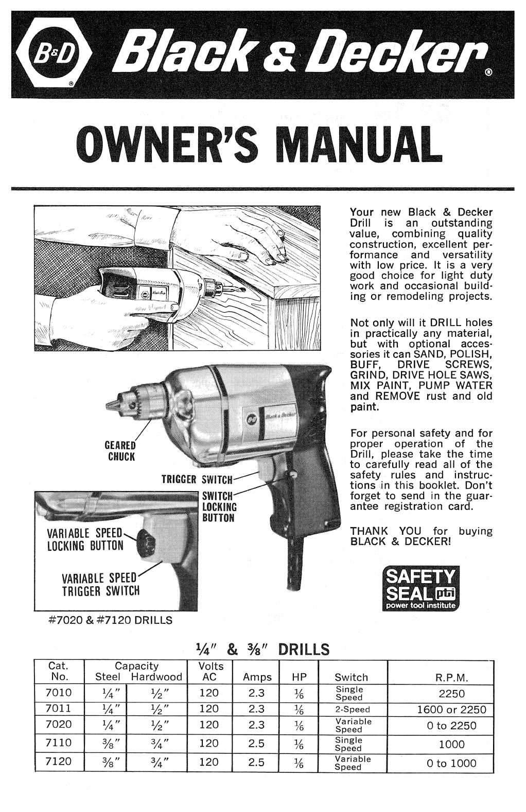 black and decker owners manuals