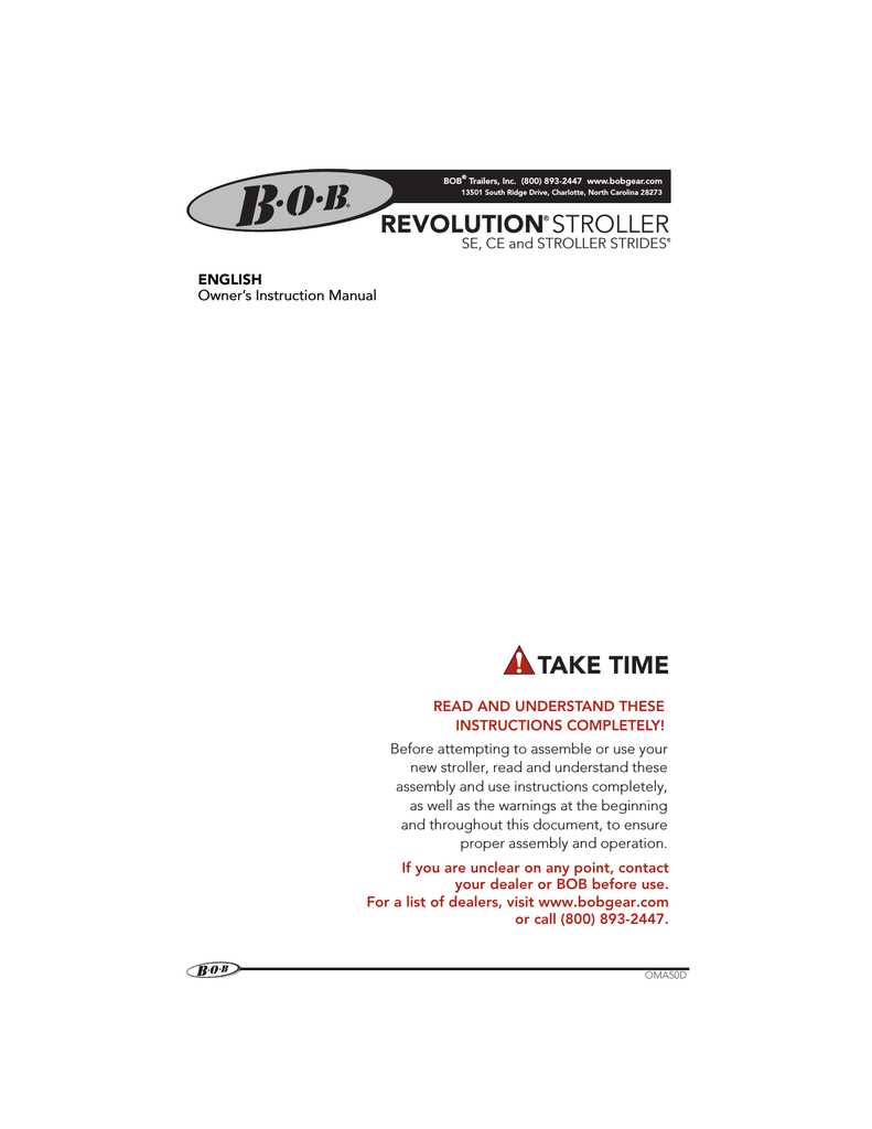 bob revolution se owners manual