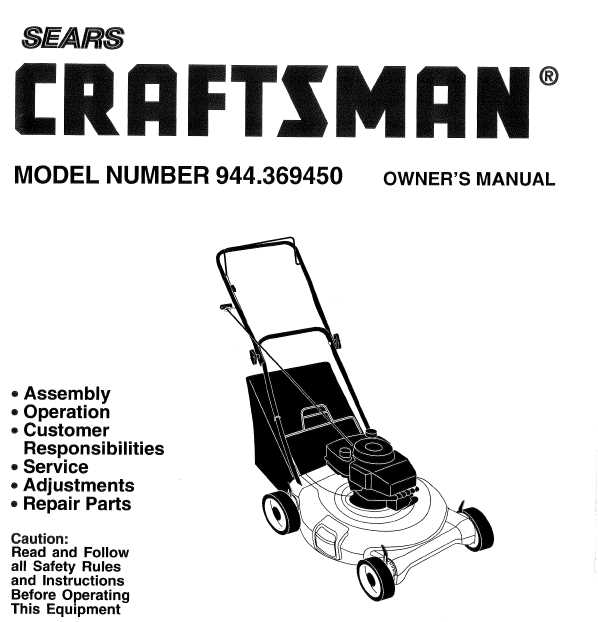 craftsman lawn mower owners manual