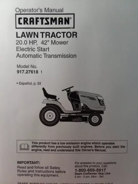 craftsman lawn mower owners manual 917