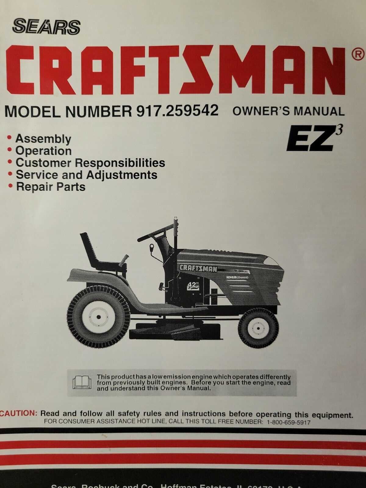 craftsman lawn mower owners manual 917