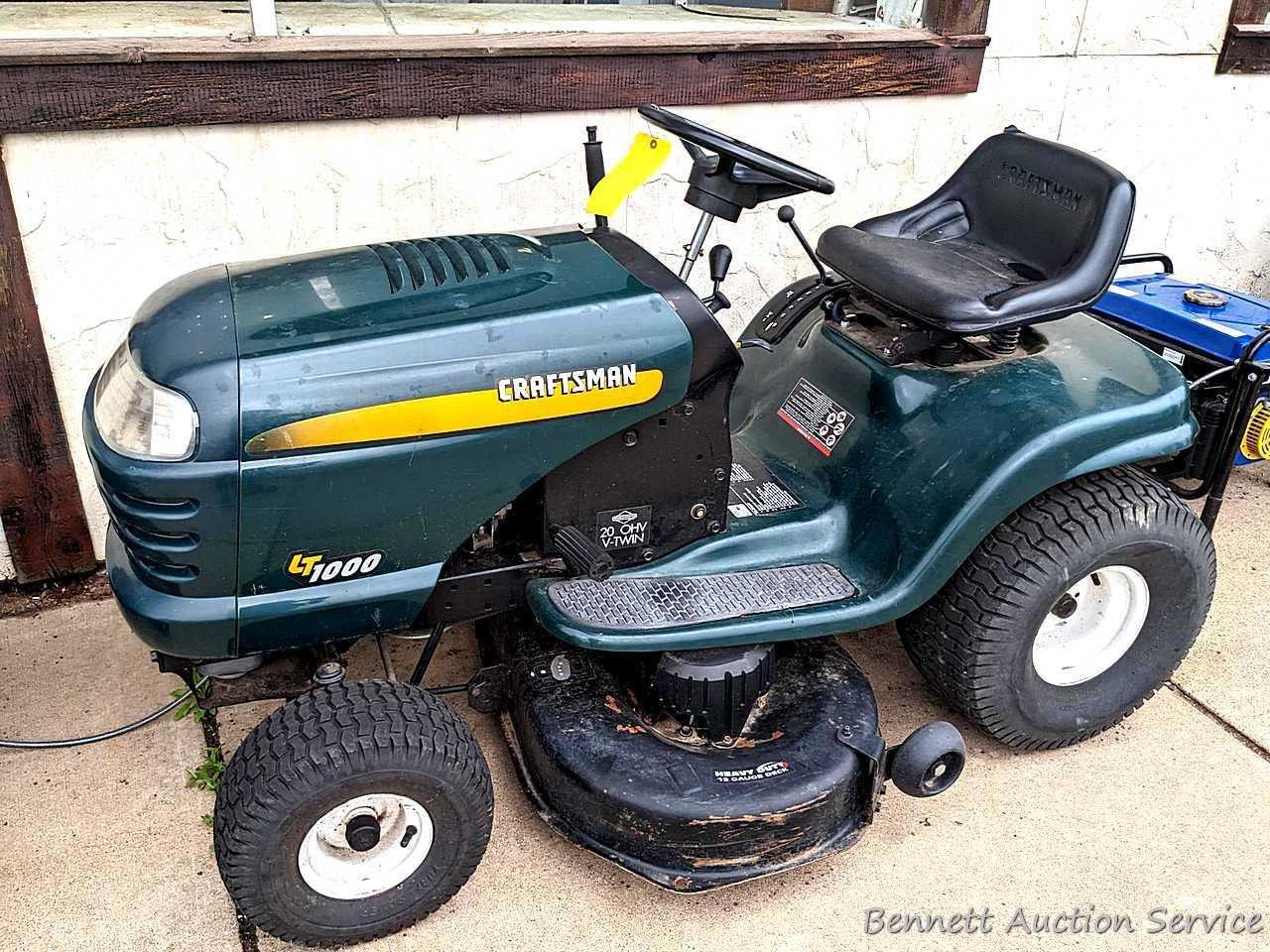 craftsman riding lawn mower lt1000 owners manual