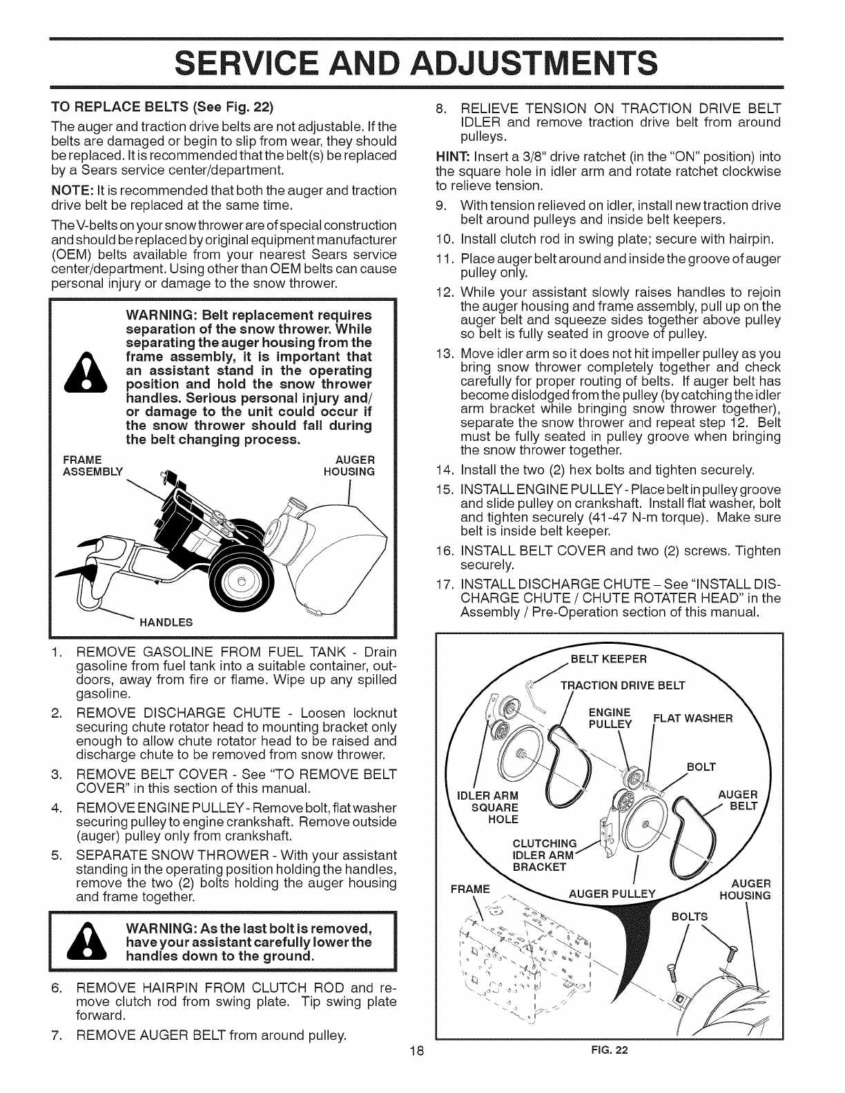 craftsman snowblower owners manual