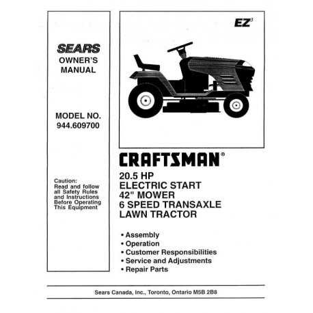 craftsman t130 owners manual