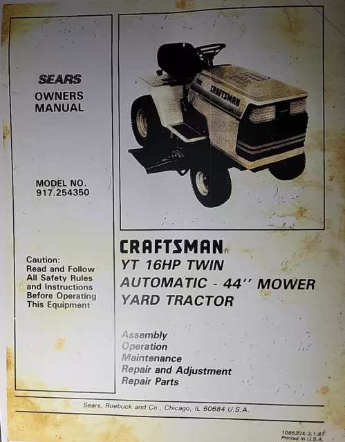 craftsman t2200 owners manual