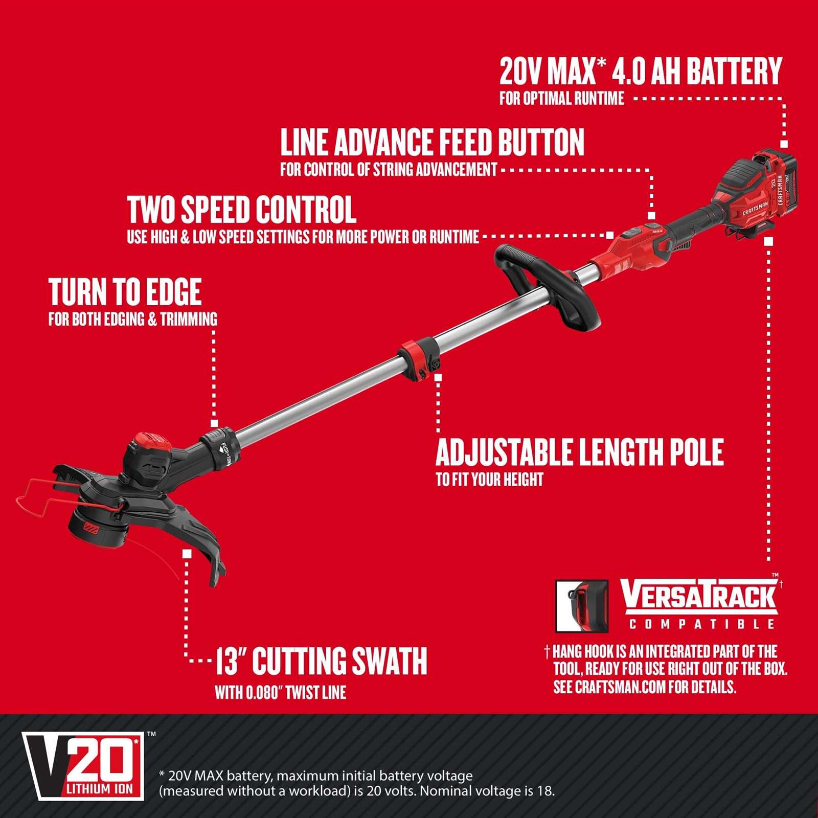 craftsman v20 trimmer owners manual