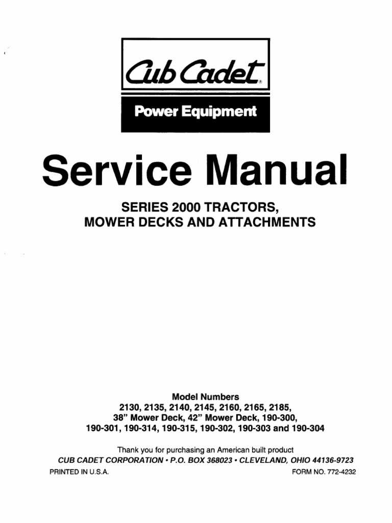 cub cadet series 2000 owners manual