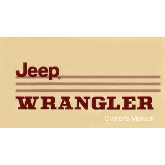 jeep wrangler owners manual