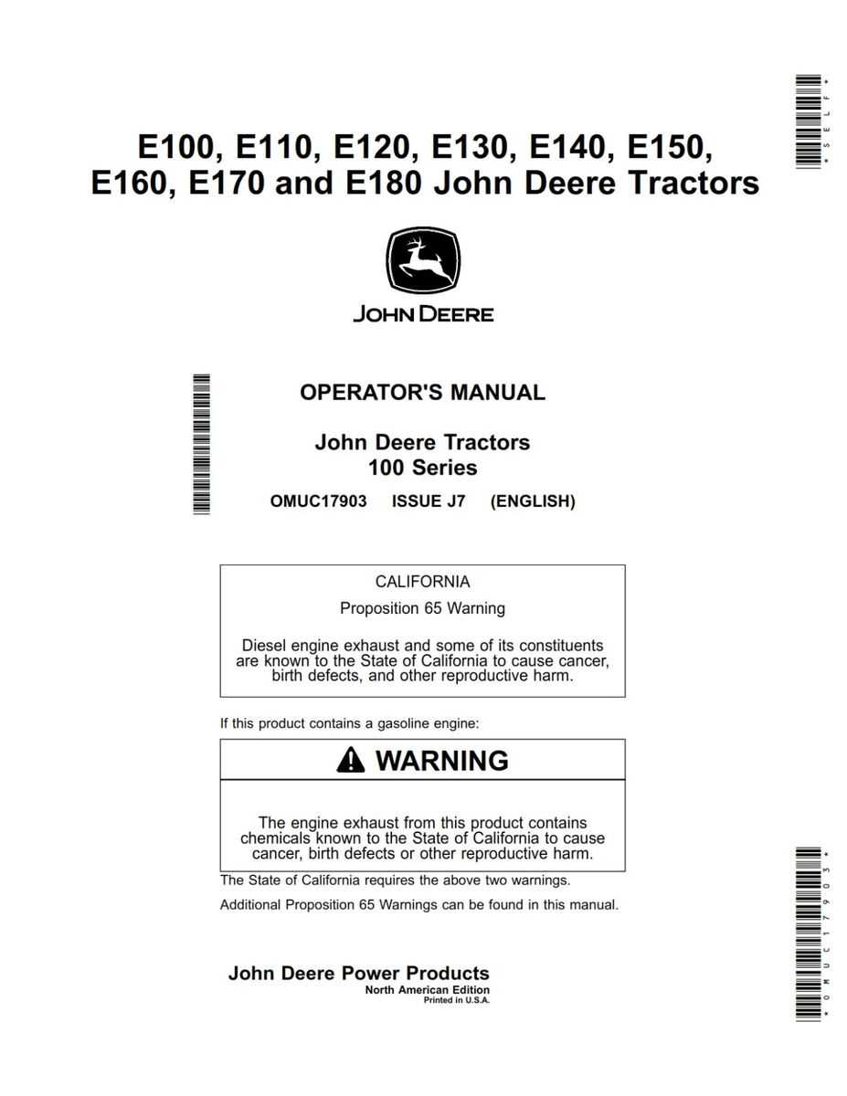 john deere e100 owners manual