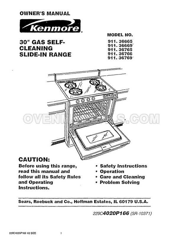 kenmore gas range owners manual