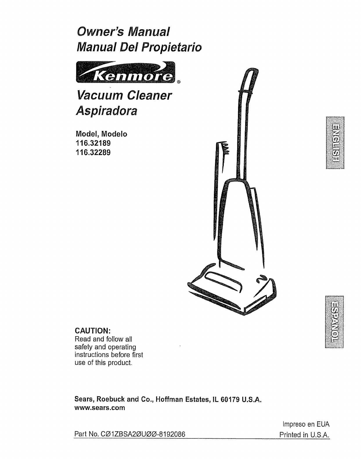 kenmore vacuum model 116 owners manual