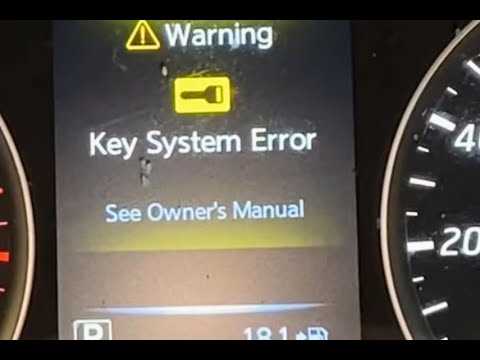 key system error see owners manual nissan altima