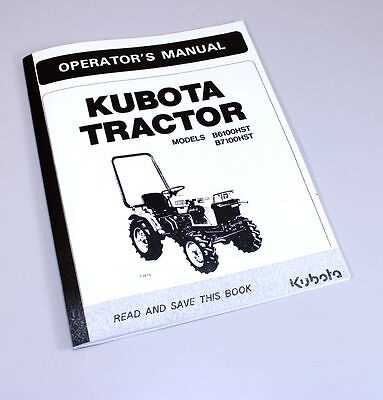 kubota b7100 hst owners manual