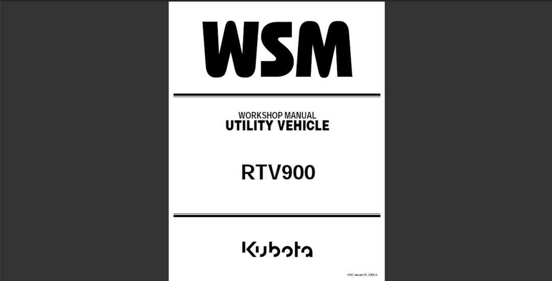 kubota rtv 900 owners manual