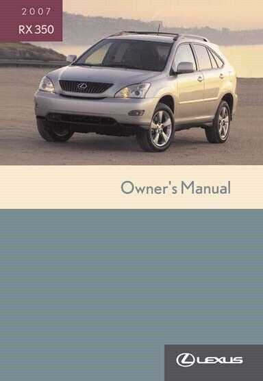 lexus rx 350 owners manual